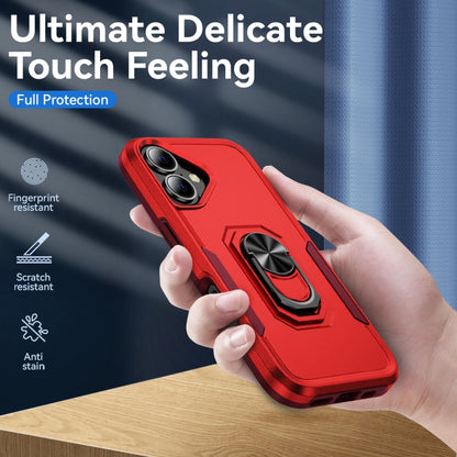 For iPhone 16 Pioneer Armor Heavy Duty PC + TPU Phone Case with Holder(Red+Rose Red) - iPhone 16 Cases by buy2fix | Online Shopping UK | buy2fix