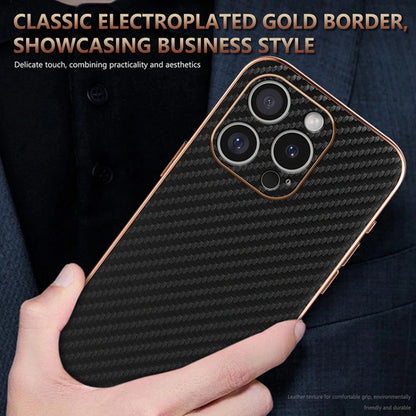 For iPhone 16 Pro Max AZNS Electroplated Edge Carbon Fiber Texture Phone Case(Green) - iPhone 16 Pro Max Cases by AZNS | Online Shopping UK | buy2fix