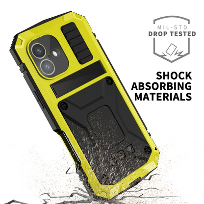 For iPhone 16 R-JUST Life Waterproof Dustproof Shockproof Phone Case(Yellow) - iPhone 16 Cases by R-JUST | Online Shopping UK | buy2fix