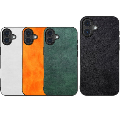 For iPhone 16 Plus Dual Color Lichi Texture PU Phone Case(Black) - iPhone 16 Plus Cases by buy2fix | Online Shopping UK | buy2fix