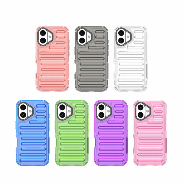 For iPhone 16 Plus High Transparency TPU Hybrid PC Airbag Phone Case(Pink) - iPhone 16 Plus Cases by buy2fix | Online Shopping UK | buy2fix