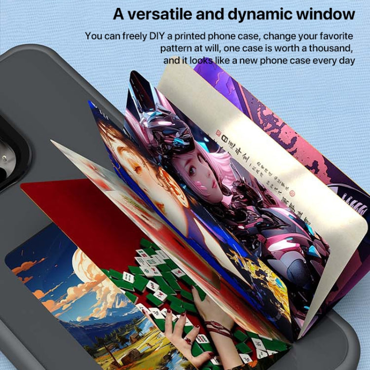 For iPhone 16 Plus Four-Color E-ink Screen NFC DIY Phone Case(Blue) - iPhone 16 Plus Cases by buy2fix | Online Shopping UK | buy2fix