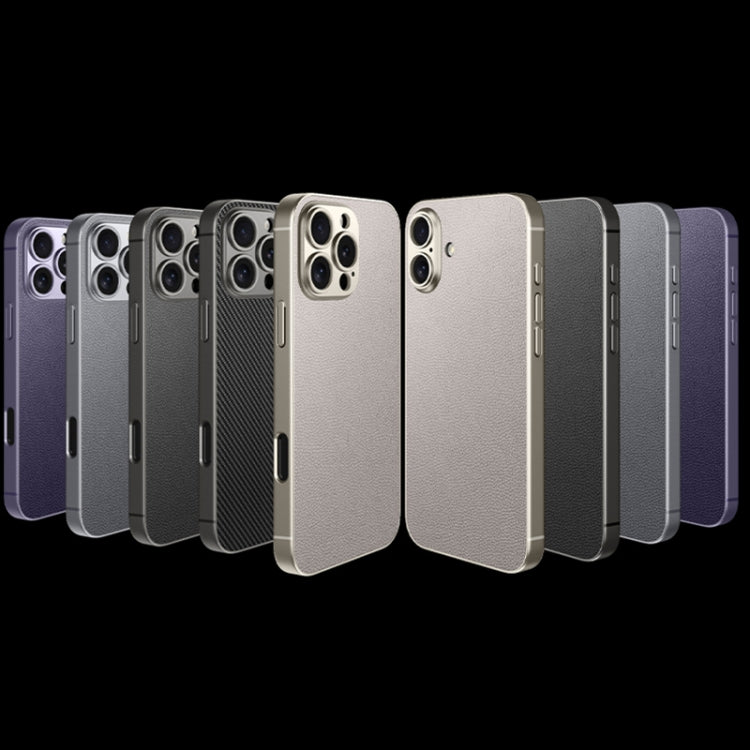 For iPhone 16 Pro Max GKK Metal Paint Skin Feel Leather Full Coverage Phone Case(Mountain Gray) - iPhone 16 Pro Max Cases by GKK | Online Shopping UK | buy2fix