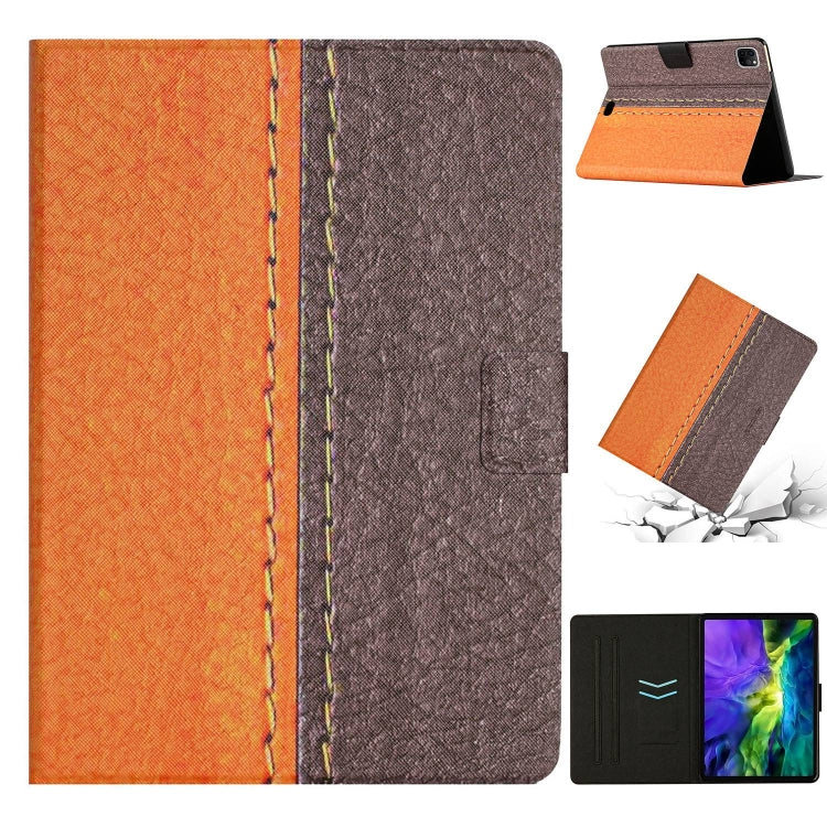 For iPad Pro 11 2024 Stitching Solid Color Flip Leather Smart Tablet Case(Orange) - iPad Pro 11 2024 Cases by buy2fix | Online Shopping UK | buy2fix