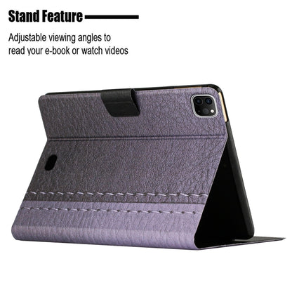 For iPad Pro 11 2024 Stitching Solid Color Flip Leather Smart Tablet Case(Grey) - iPad Pro 11 2024 Cases by buy2fix | Online Shopping UK | buy2fix