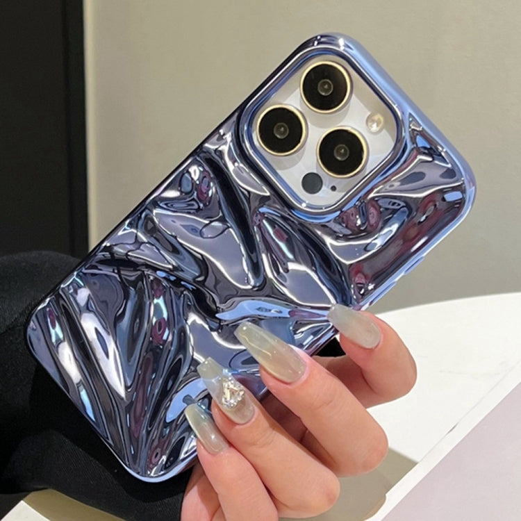 For iPhone 16 Pro Water Ripple Electroplating Paint TPU Phone Case(Dark Blue) - iPhone 16 Pro Cases by buy2fix | Online Shopping UK | buy2fix