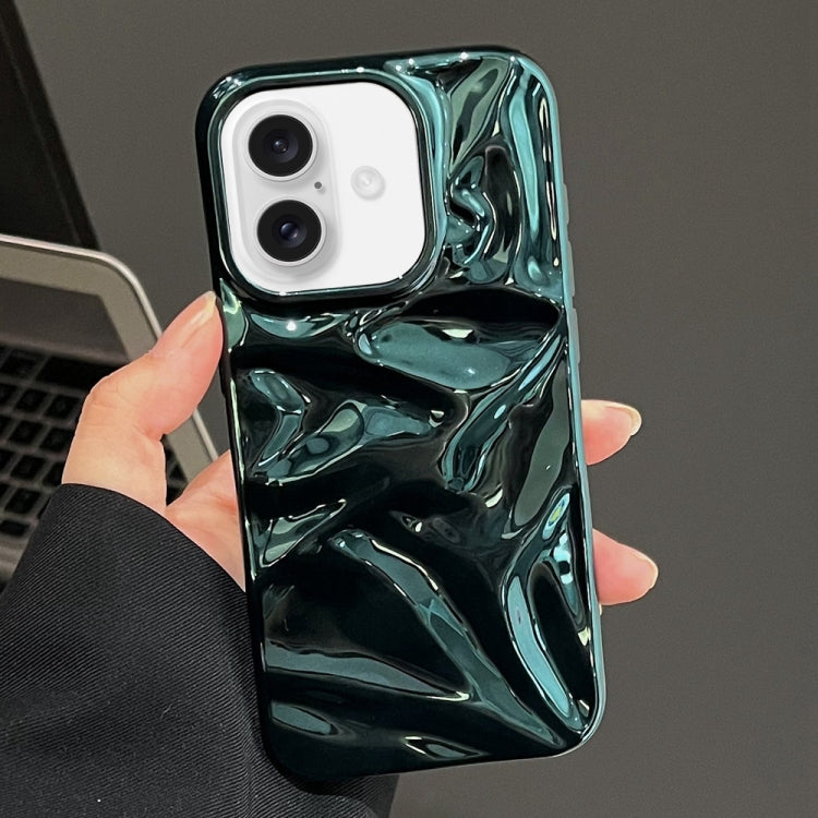 For iPhone 16 Plus Water Ripple Electroplating Paint TPU Phone Case(Bright Green) - iPhone 16 Plus Cases by buy2fix | Online Shopping UK | buy2fix