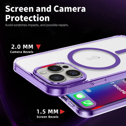 For iPhone 16 Pro Ice Color Magnetic Series Magsafe Magnetic PC Hybrid TPU Phone Case(Purple) - iPhone 16 Pro Cases by buy2fix | Online Shopping UK | buy2fix