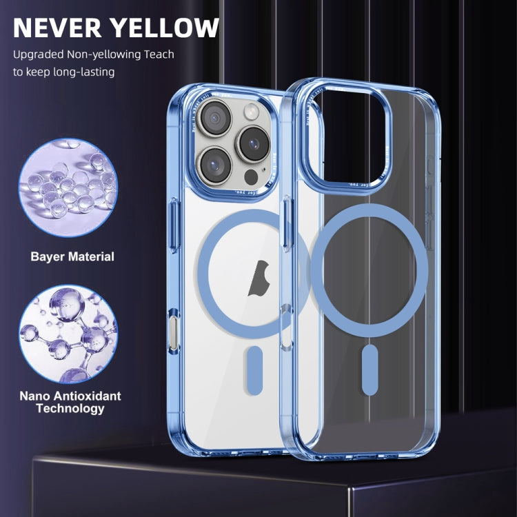 For iPhone 16 Pro Ice Color Magnetic Series Magsafe Magnetic PC Hybrid TPU Phone Case(Far Peak Blue) - iPhone 16 Pro Cases by buy2fix | Online Shopping UK | buy2fix