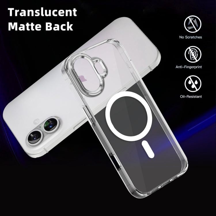 For iPhone 16 Ice Color Magnetic Series Magsafe Magnetic PC Hybrid TPU Phone Case(Transparent) - iPhone 16 Cases by buy2fix | Online Shopping UK | buy2fix