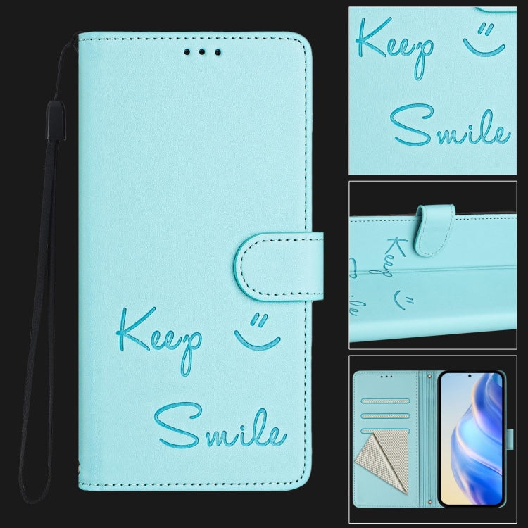 For Ulefone Note 18 Ultra 5G Smile Embossing RFID Leather Phone Case(Mint Green) - Ulefone Cases by buy2fix | Online Shopping UK | buy2fix