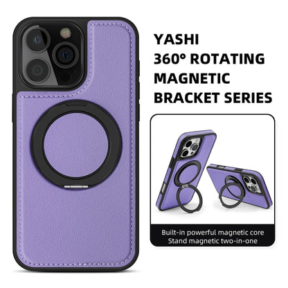 For iPhone 16 Plus Yashi 360 Degree Rotating MagSafe Holder Phone Case(Purple) - iPhone 16 Plus Cases by buy2fix | Online Shopping UK | buy2fix