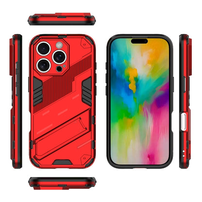 For iPhone 16 Pro Punk Armor 2 in 1 PC + TPU Phone Case with Holder(Red) - iPhone 16 Pro Cases by buy2fix | Online Shopping UK | buy2fix