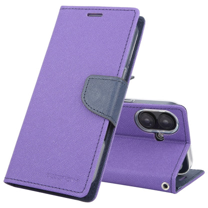 For iPhone 16 Plus GOOSPERY FANCY DIARY Cross Texture Leather Phone Case(Purple) - iPhone 16 Plus Cases by GOOSPERY | Online Shopping UK | buy2fix