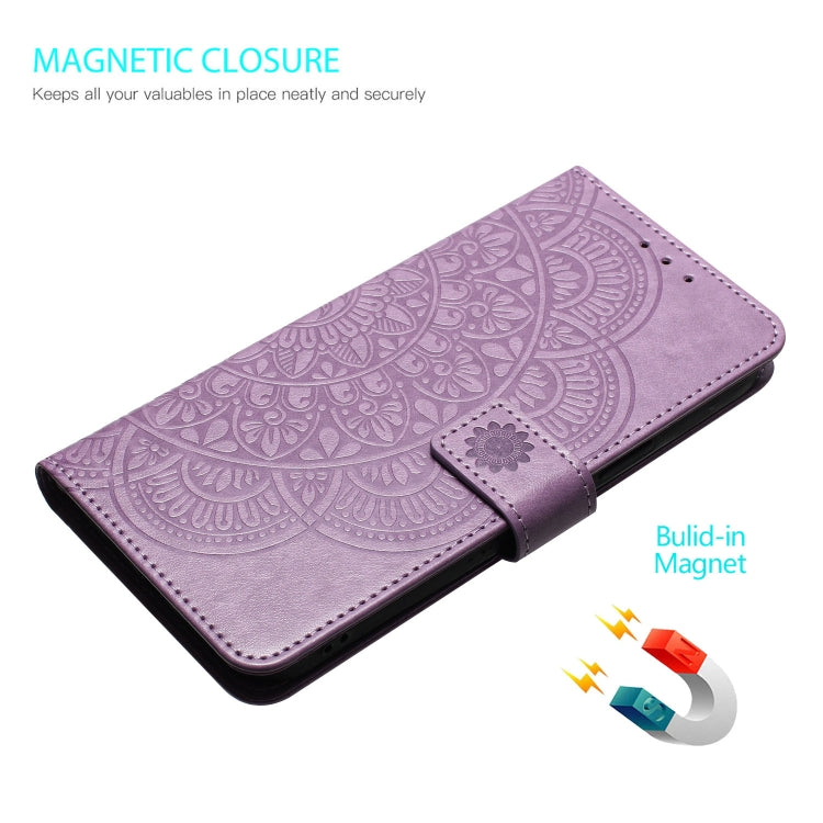 For Google Pixel 9 Pro XL Flower Embossed Leather Phone Case(Purple) - Google Cases by buy2fix | Online Shopping UK | buy2fix