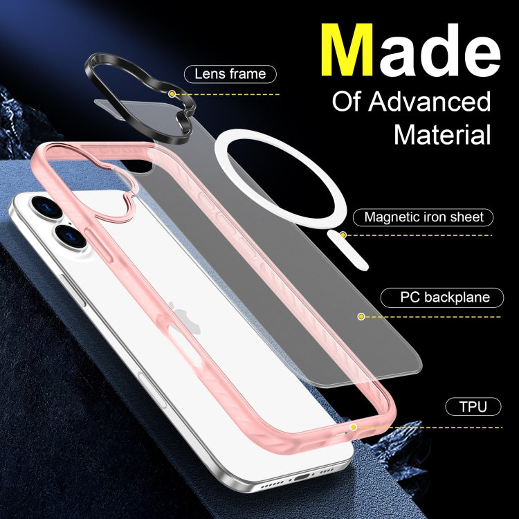 For iPhone 16 Frosted Skin Feel MagSafe Transparent Phone Case(Pink) - iPhone 16 Cases by buy2fix | Online Shopping UK | buy2fix