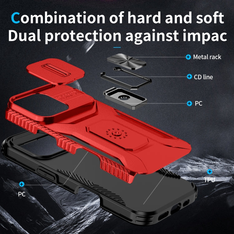 For iPhone 16 Pro Max Sliding Camshield Holder Phone Case(Red) - iPhone 16 Pro Max Cases by buy2fix | Online Shopping UK | buy2fix