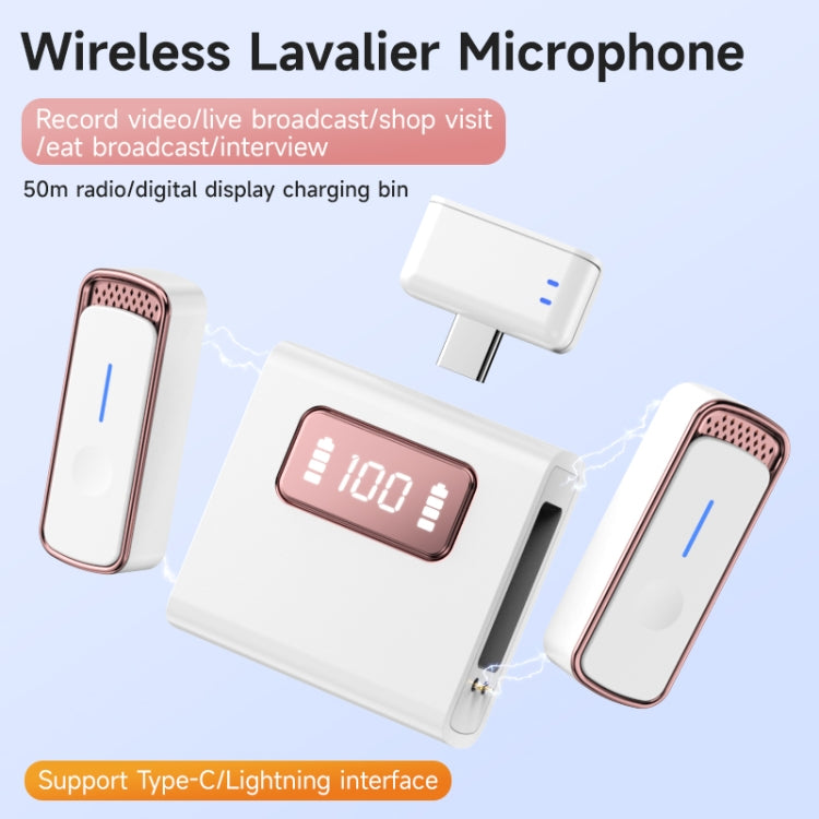 SX88 1 TX + 2 RX Smart Noise Reduction Lavalier Wireless Microphone, Specification:Type-C(Rose Gold) - Microphone by buy2fix | Online Shopping UK | buy2fix