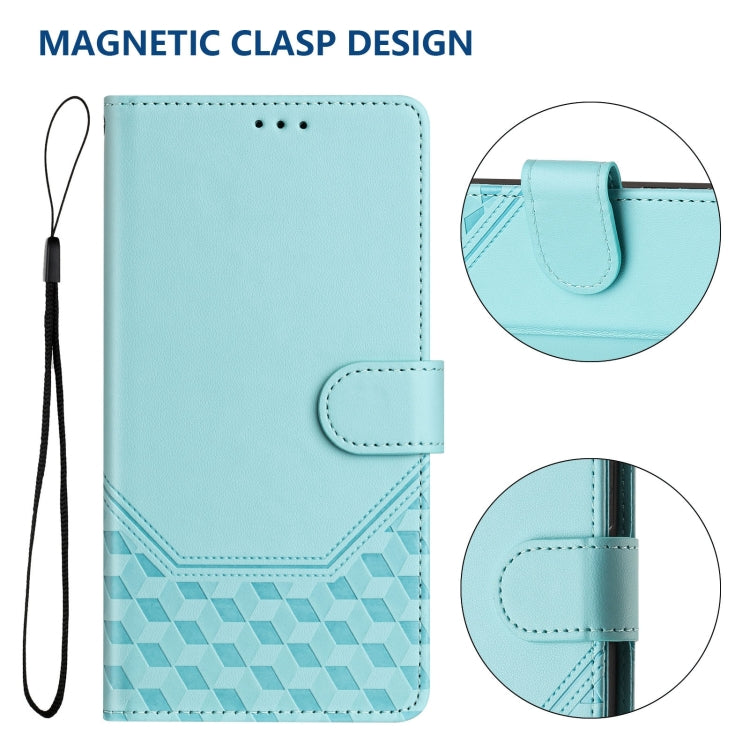 For Ulefone Note 17 Pro Honeycomb Embossing RFID Leather Phone Case(Mint Green) - Ulefone Cases by buy2fix | Online Shopping UK | buy2fix