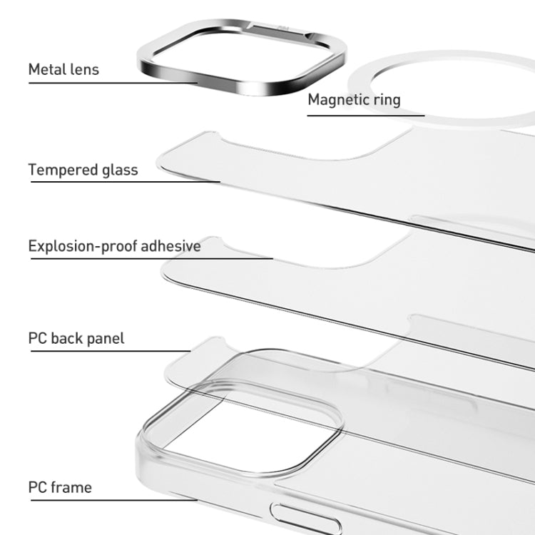 For iPhone 16 Pro ZGA Magsafe Clear PC Tempered Glass Phone Case(Transparent) - iPhone 16 Pro Cases by ZGA | Online Shopping UK | buy2fix