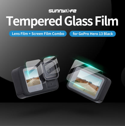 For GoPro HERO13 Black Sunnylife 3 in 1 Lens Protector Front and Rear Screen Tempered Glass Films, Quantity:1 + 1 + 1 Sets - Protective Film by Sunnylife | Online Shopping UK | buy2fix