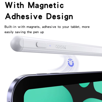 Yesido ST15 Anti-mistouch Magnetic Adhesive Active Universal Capacitive Stylus Pen(White) - Stylus Pen by Yesido | Online Shopping UK | buy2fix