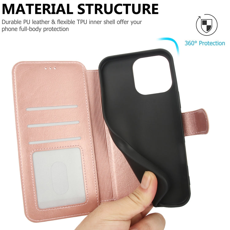 For iPhone 16 Pro Max Shockproof PU + TPU Leather Phone Case(Rose Gold) - iPhone 16 Pro Max Cases by buy2fix | Online Shopping UK | buy2fix