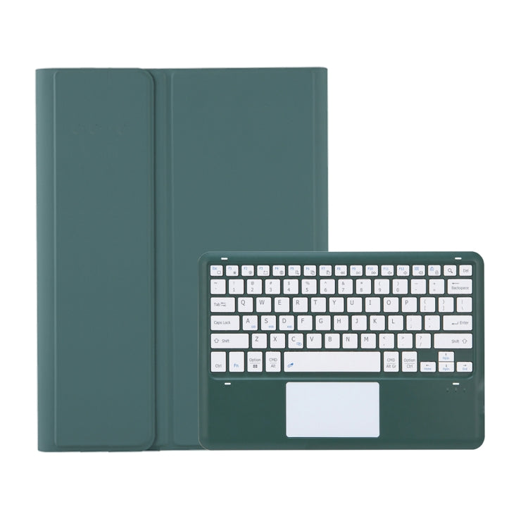 For Samsung Galaxy Tab S10 Ultra A910B-A Touch Pad Detachable Bluetooth Keyboard Leather Tablet Case(Dark Green) - Samsung Keyboard by buy2fix | Online Shopping UK | buy2fix