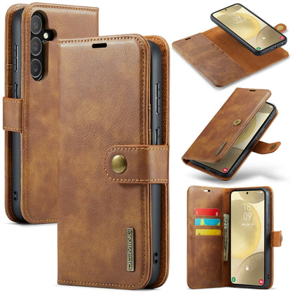 For Samsung Galaxy S24 FE 5G DG.MING Crazy Horse Texture Detachable Magnetic Leather Case(Brown) - Galaxy S24 FE 5G Cases by DG.MING | Online Shopping UK | buy2fix