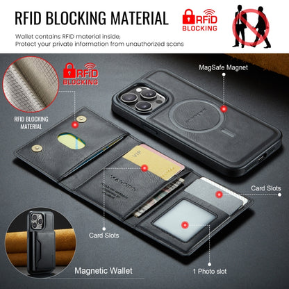 For iPhone 13 Pro DG.MING MAGKING-K2 Series MagSafe RFID Card Bag Detachable Phone Case(Black) - iPhone 13 Pro Cases by DG.MING | Online Shopping UK | buy2fix