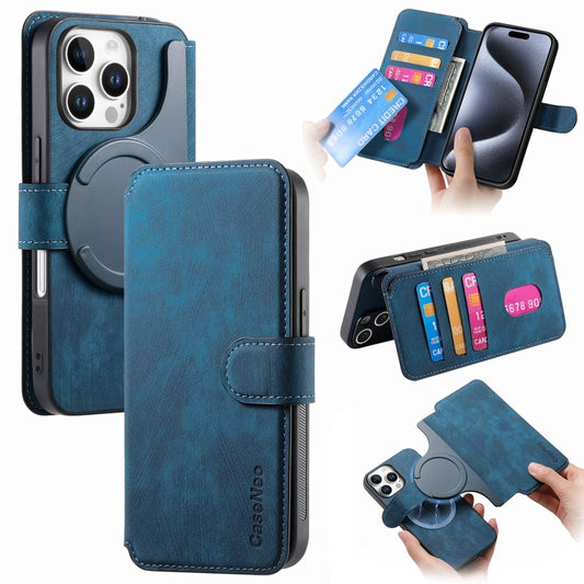 For iPhone 16 Pro CaseNeo MagSafe RFID Anti-theft Retro Leather Phone Case(Blue) - iPhone 16 Pro Cases by CaseNeo | Online Shopping UK | buy2fix