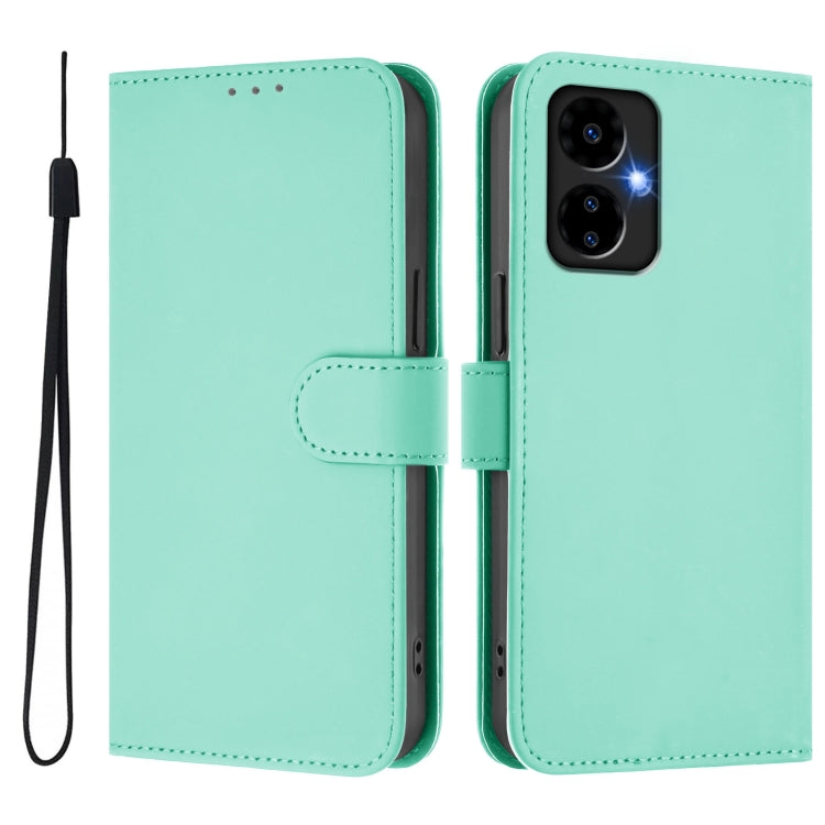 For Boost MobIle Celero 5G 2024 / 3 5G Skin Feel Solid Color Leather Phone Case with Lanyard(Mint Green) - More Brand by buy2fix | Online Shopping UK | buy2fix