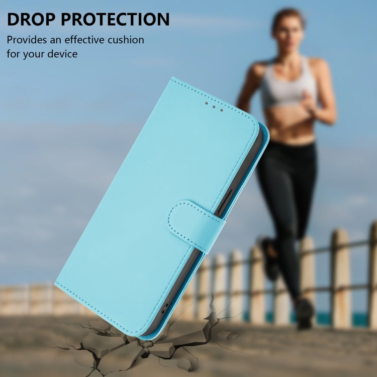 For Sony Xperia 10 VI 2024 Skin Feel Solid Color Leather Phone Case with Lanyard(Sky Blue) - Sony Cases by buy2fix | Online Shopping UK | buy2fix