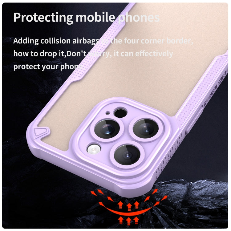 For iPhone 15 Pro Max Armor Glaze PC Hybrid TPU Phone Case(Purple) - iPhone 15 Pro Max Cases by buy2fix | Online Shopping UK | buy2fix