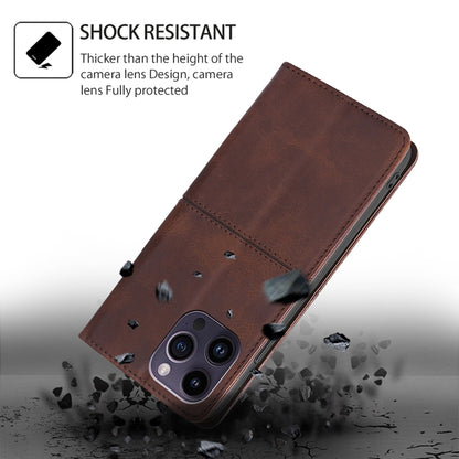 For iPhone 16 Pro Cow Texture Magnetic Leather Phone Case(Dark Brown) - iPhone 16 Pro Cases by buy2fix | Online Shopping UK | buy2fix