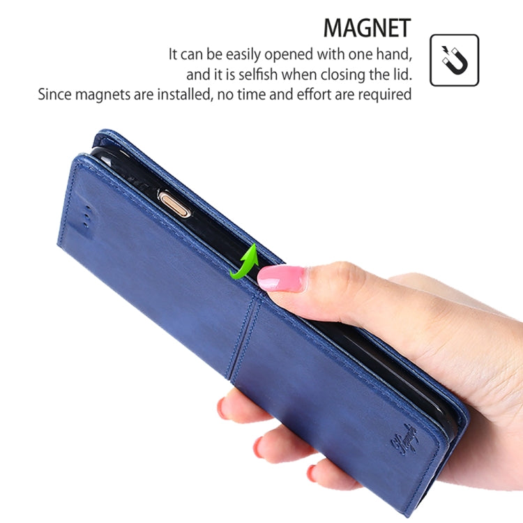 For iPhone 16 Pro Max Cow Texture Magnetic Leather Phone Case(Blue) - iPhone 16 Pro Max Cases by buy2fix | Online Shopping UK | buy2fix