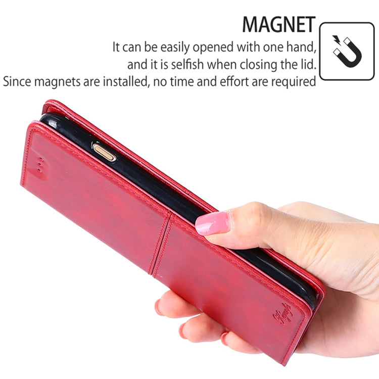 For iPhone 16 Pro Max Cow Texture Magnetic Leather Phone Case(Red) - iPhone 16 Pro Max Cases by buy2fix | Online Shopping UK | buy2fix