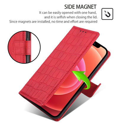 For iPhone 16 Pro Max Skin Feel Crocodile Magnetic Clasp Leather Phone Case(Red) - iPhone 16 Pro Max Cases by buy2fix | Online Shopping UK | buy2fix