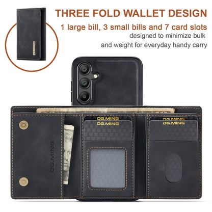 For Samsung Galaxy A16 5G DG.MING M1 Series 3-Fold Multi Card Wallet + Magnetic Phone Case(Black) - Galaxy Phone Cases by DG.MING | Online Shopping UK | buy2fix