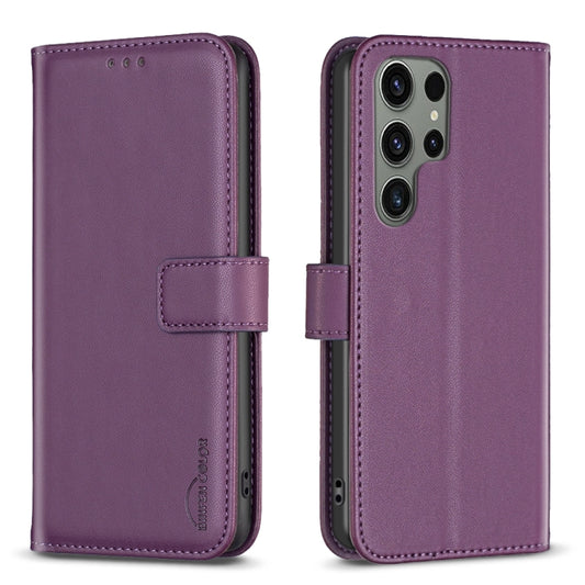 For Samsung Galaxy S25 Ultra 5G Magnetic Buckle Leather Phone Case(Dark Purple) - Galaxy Phone Cases by buy2fix | Online Shopping UK | buy2fix