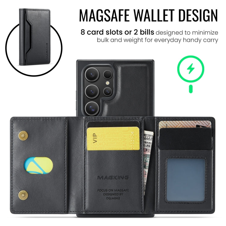 For Samsung Galaxy S23 Ultra 5G DG.MING MAGKING-K2 Series MagSafe RFID Card Bag Detachable Phone Case(Black) - Galaxy S23 Ultra 5G Cases by DG.MING | Online Shopping UK | buy2fix