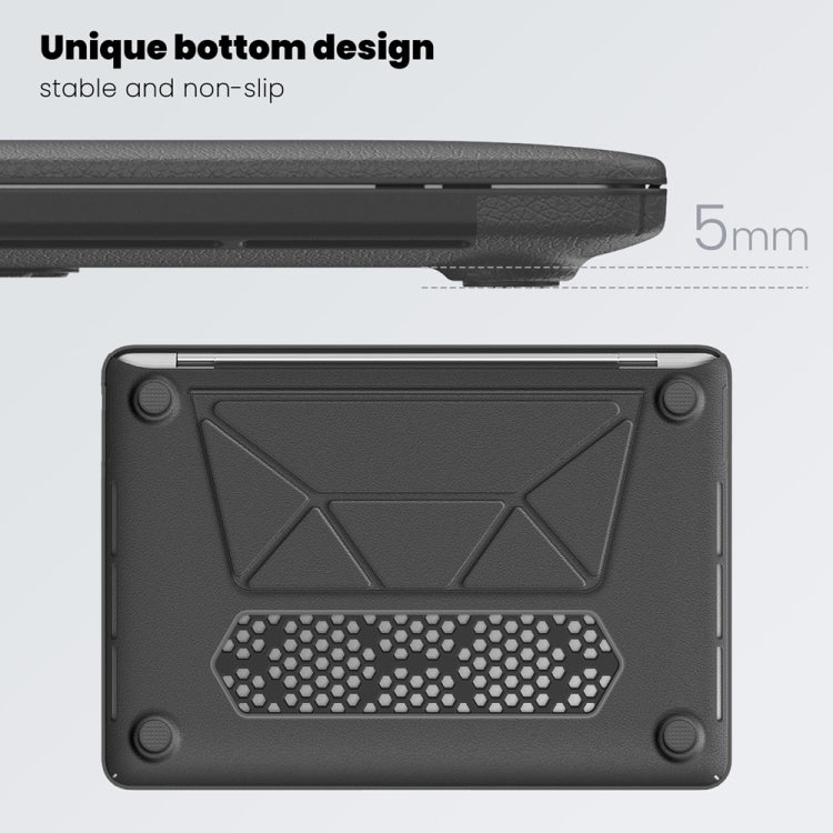 For MacBook Pro 13.3 inch M1 A2338 Business Magnetic Holder PC + PU Laptop Protective Case(Grey) - MacBook Pro Cases by buy2fix | Online Shopping UK | buy2fix