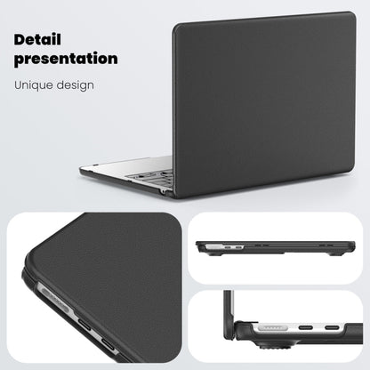 For MacBook Air 13.6 inch A3113 / A2681 Business Magnetic Holder PC + PU Laptop Protective Case(Black) - MacBook Air Cases by buy2fix | Online Shopping UK | buy2fix