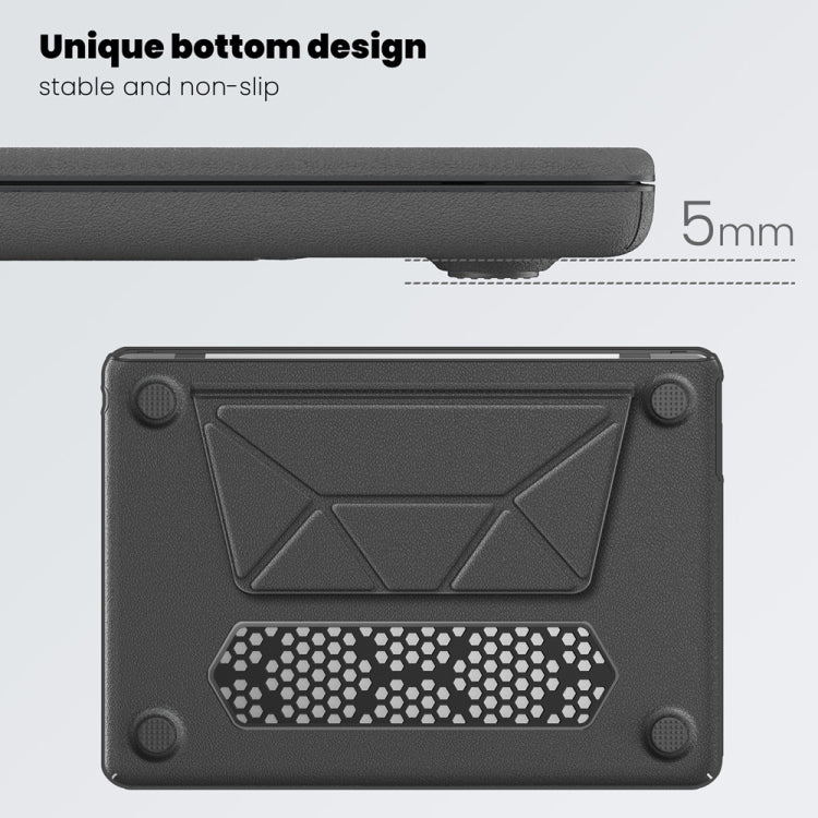 For MacBook Air 13.6 inch A3113 / A2681 Business Magnetic Holder PC + PU Laptop Protective Case(Grey) - MacBook Air Cases by buy2fix | Online Shopping UK | buy2fix