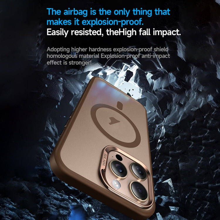 For iPhone 16 SULADA Light Sand MagSafe Magnetic PC Hybrid TPU Phone Case(Gold) - iPhone 16 Cases by SULADA | Online Shopping UK | buy2fix