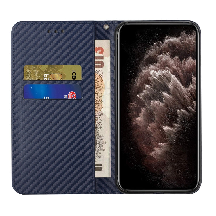 For Samsung Galaxy S25 Ultra 5G Carbon Fiber Texture Magnetic Flip Leather Phone Case(Blue) - Galaxy S25 Ultra 5G Cases by buy2fix | Online Shopping UK | buy2fix