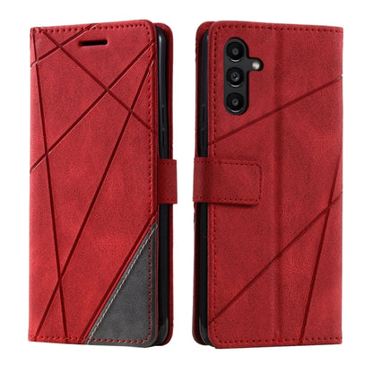 For Samsung Galaxy S25 5G Skin Feel Splicing Leather Phone Case(Red) - Galaxy S25 5G Cases by buy2fix | Online Shopping UK | buy2fix