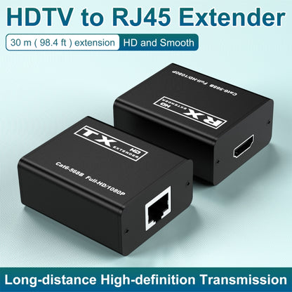 30m HDTV to RJ45 Network Cable Extender - Amplifier by buy2fix | Online Shopping UK | buy2fix