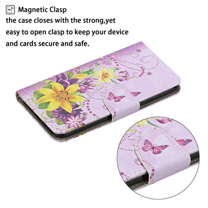 For Samsung Galaxy S25+ 5G Colored Drawing Pattern Leather Phone Case(Yellow Flower Butterfly) - Galaxy S25+ 5G Cases by buy2fix | Online Shopping UK | buy2fix