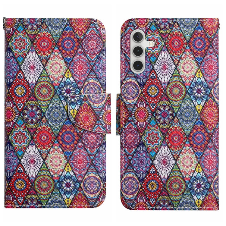 For Samsung Galaxy S25+ 5G Colored Drawing Pattern Leather Phone Case(Diamond Kaleidoscope) - Galaxy S25+ 5G Cases by buy2fix | Online Shopping UK | buy2fix